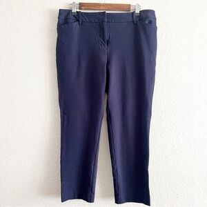 Liz Claiborne Navy Blue Straight Leg Dress Pants Size 12 Stretch Career Trousers
